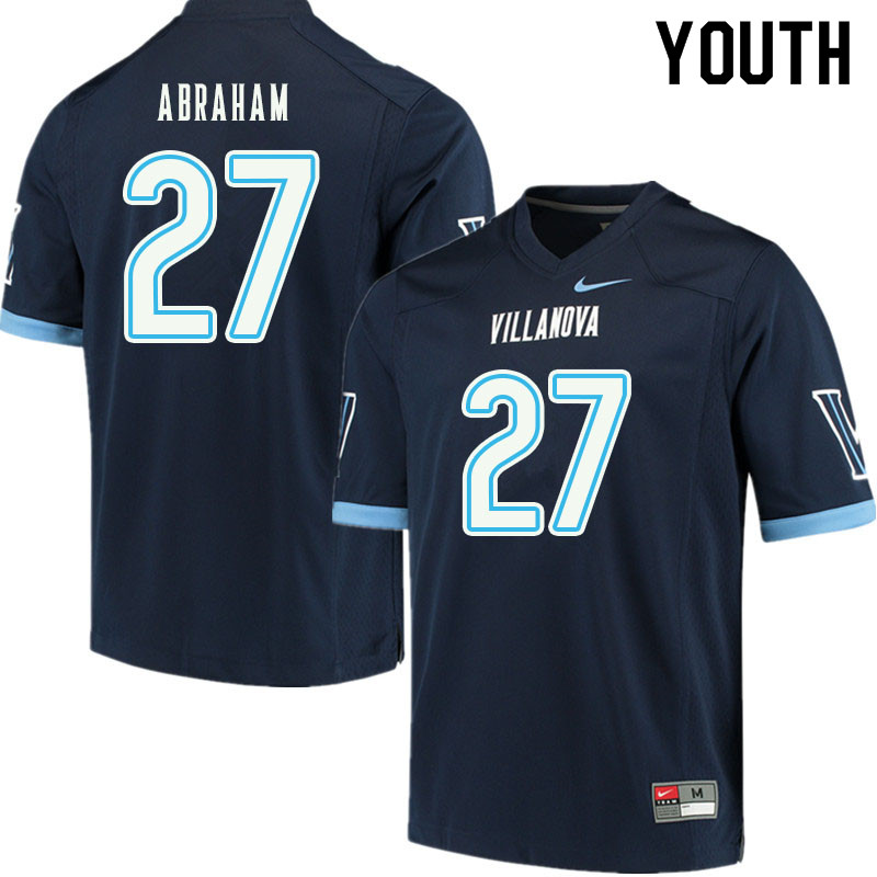 Youth #27 Danny Abraham Villanova Wildcats College Football Jerseys Sale-Navy